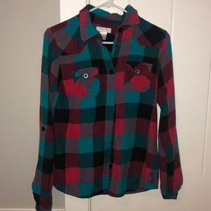 Button up flannel t